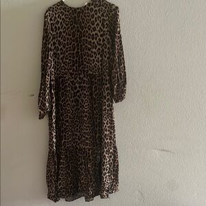 H&M Brown and Black Long Sleeve Sundress